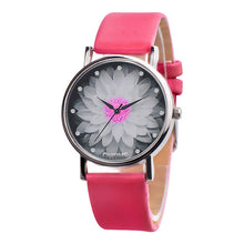 Load image into Gallery viewer, Hot Sale Brand Simple Trend Women Watches Elegant Lotus Print Rhinestone Watch Leather Strap Ladies Quartz Wristwatches Clock #B