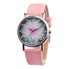 Load image into Gallery viewer, Hot Sale Brand Simple Trend Women Watches Elegant Lotus Print Rhinestone Watch Leather Strap Ladies Quartz Wristwatches Clock #B