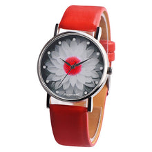 Load image into Gallery viewer, Hot Sale Brand Simple Trend Women Watches Elegant Lotus Print Rhinestone Watch Leather Strap Ladies Quartz Wristwatches Clock #B