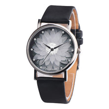 Load image into Gallery viewer, Hot Sale Brand Simple Trend Women Watches Elegant Lotus Print Rhinestone Watch Leather Strap Ladies Quartz Wristwatches Clock #B
